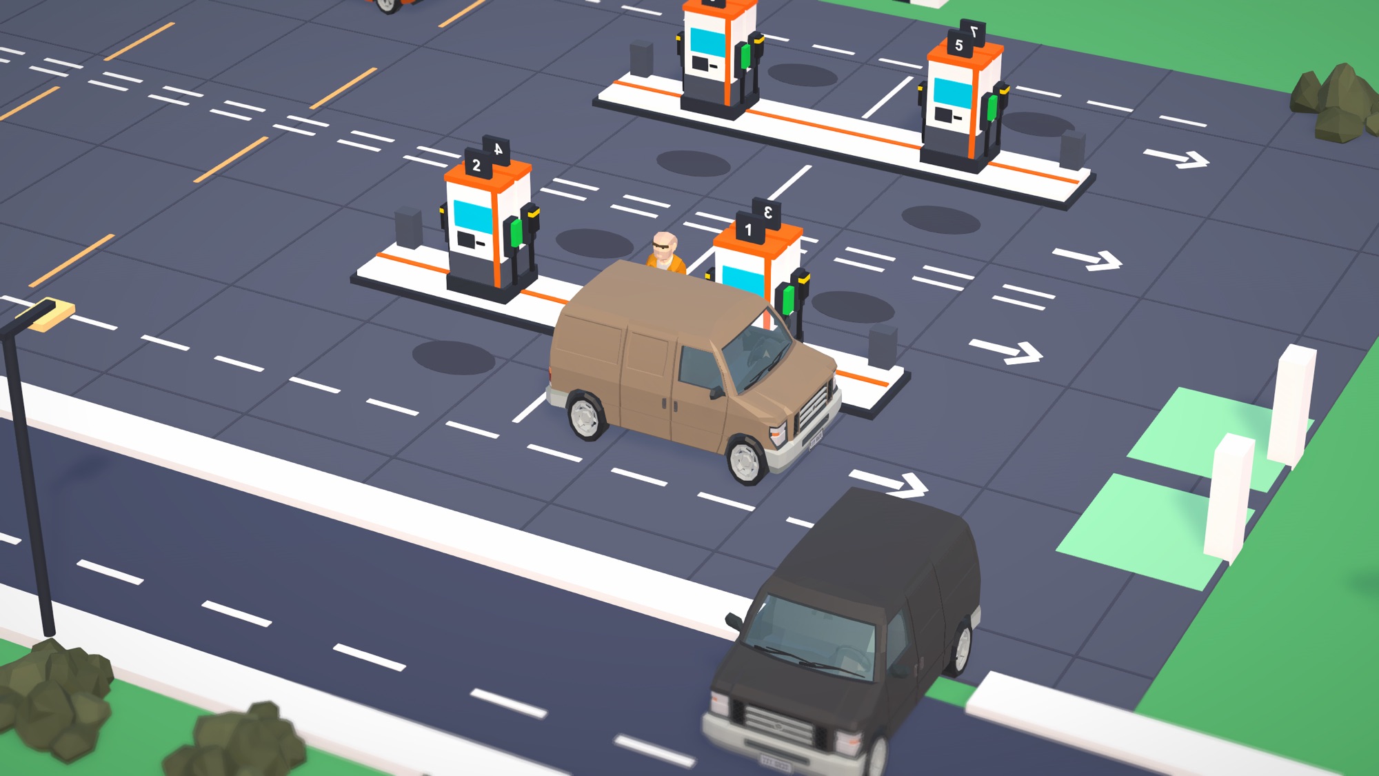 Town Station with a van at the twin pumps